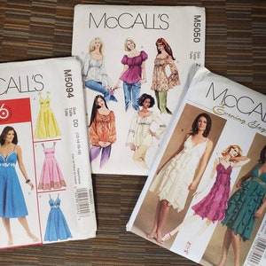 UNCUT: McCall&#39;s Sewing Patterns-McCall&#39;s M5050, McCall&#39;s M5094, McCall&#39;s M5099, Misses&#39; Lined Dress Pattern, Women&#39;s Tops & Tunic Pattern