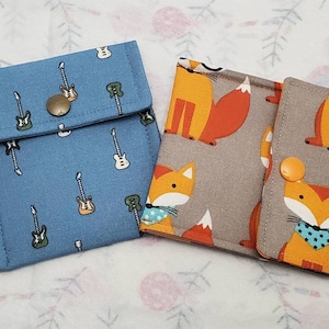 Mini billetera de bolsillo, titular de la tarjeta de viaje de negocios, billetera pequeña para llevar, regalo de bajo lindo, billetera de zorro astuto, plegado de billetes a presión, moneda de viaje pequeña