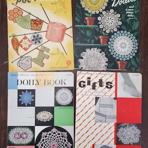American Thread Co | Vintage Crochet, Knit, Swedish Embroidery | Star Book No. 32, 64, 137, 140 | Crochet Doily Book | Star Pot Holders