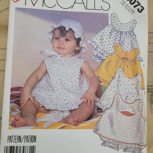LOOSELY CUT: McCall's 3073 Pattern. Easy McCall's Infant's Sundress Pattern, Panties pattern, Bonnet Pattern, Applique and Toy Pattern