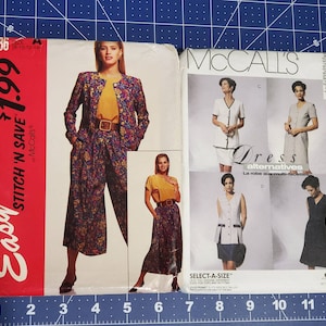 UNCUT: McCall&#39;s 6086 Pattern, Stitch &#39;N Save 6086, McCall&#39;s 6587 Pattern, Misses Jacket, Blouse, Split Skirt Pattern, One & Two-piece Dress