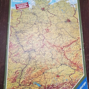 500 Piece Puzzle of Europe, West Germany Puzzle by Otto Maier Verlag Ravensburg, 1986, Reversible Ravensburger Puzzle, History Map Puzzle