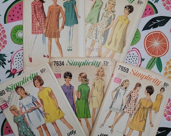 CUT: Simplicity 7252 Pattern, Simplicity 7580 Pattern, Simplicity 7634, Simplicity 7659 Pattern, Simplicity 7532 Pattern, 60s Misses Dresses