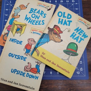 First Edition Berenstain Bears Books, Old Hat New Hat Book, Bears on Wheels Book, Inside Outside Upside Down Book, A Bright and Early Books