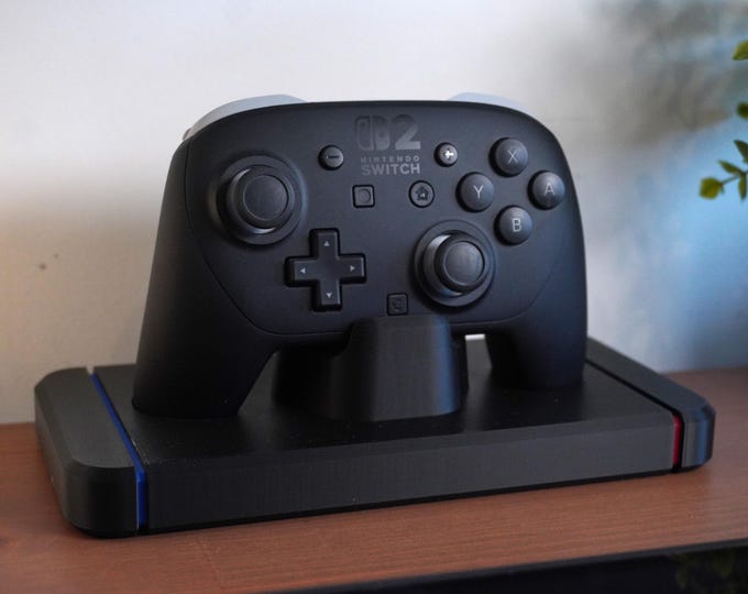 Nintendo Switch Pro Controller Mount | 3D Printed Dock made of PLA & PETG | Vertical Controller Stand | Gaming Setup Accessories