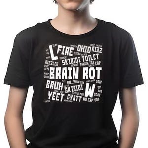 Camiseta gráfica "Brain Rot" da Gen Alpha para adolescentes/pré-adolescentes - Imagem vetorial SVG compatível com Cricut Maker/Joy