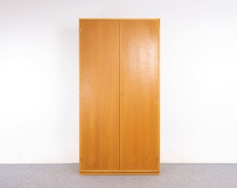 Danish Modern Oak Wardrobe Cabinet - (327-058)