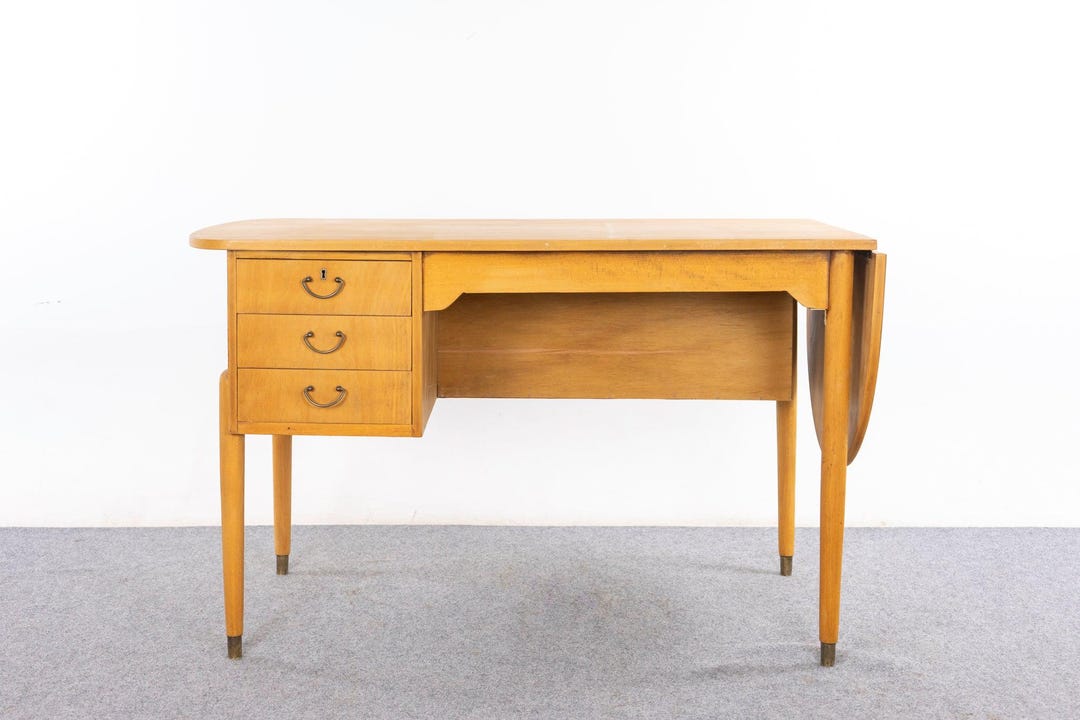 Danish Mid-century Beech Writing Desk - (326-047) - Etsy