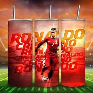 Vaso de Cristiano Ronaldo / Manchester PNG - Diseño de sublimación digital CR7 de 20 oz para fanáticos del deporte / Descarga instantánea / Tema de fútbol