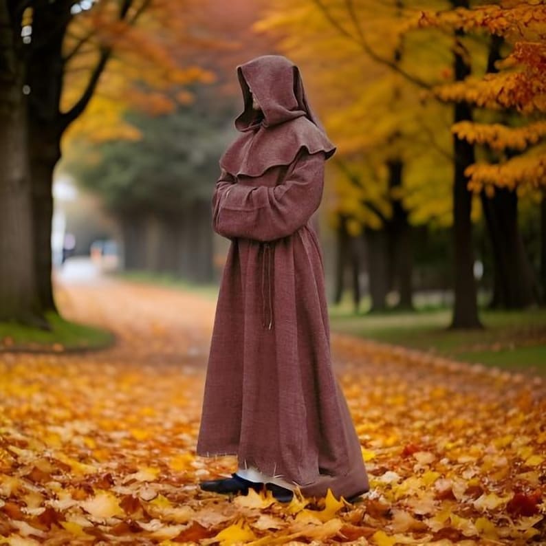 Fallen Bath Robe Men's Hooded Monk Robe Inverness Cape Duster Coat, Men's Capes - Etsy