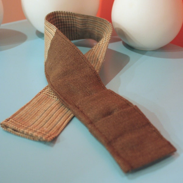 New Lowered Price - Camera Strap Cover - plaid with brown accent