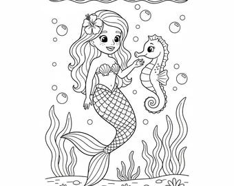 Kids Summer Fun Coloring Pages 5 Digital Images Bundle