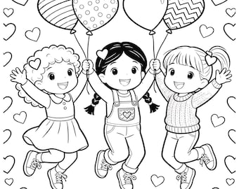 Printable Kids Valentine's Day Coloring Pages for School or Party