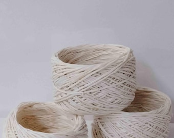 Natural Cotton Craft Yarn, DIY Macrame, Weaving, Crochet, 100 ft Roll