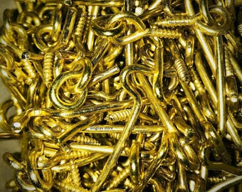 Brass hook and eye Latch Door lock, Shed Gate Door Catch Silent Holder 2" 3" cabin hook latch window hook latch etc