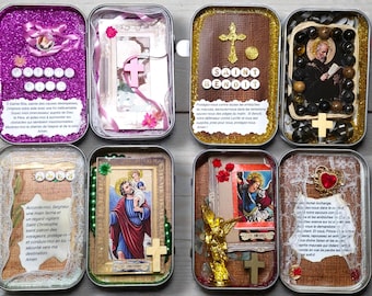 Handmade miniature Christian altars