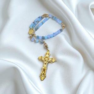 Catholic rosary, glass beads, stainless steel