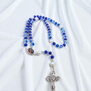 Catholic rosary, glass beads, stainless steel