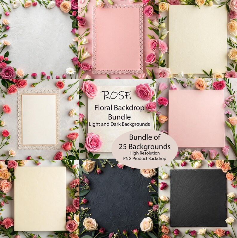 Vflat Backdrops Product Backdrops, Flat Lay Backgrounds - Floral - Digital Background ...