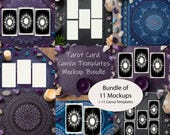 Bundle of 11 Canva Templates - Tarot Card Spreads - Easy Drag and Drop Canva Mockup