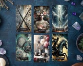 Canva Template - Tarot Card Spread - Easy Drag and Drop Canva Mockup