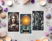 Mockup Bundle of 3- Tarot Card Spread Templates - PNG and Smart Mockups - PSD Photoshop or Canva Template