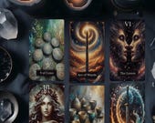 Bundle of 3 - Tarot Card Spread Mockups - PNG and Smart Mockups - PSD Photoshop or Canva Template