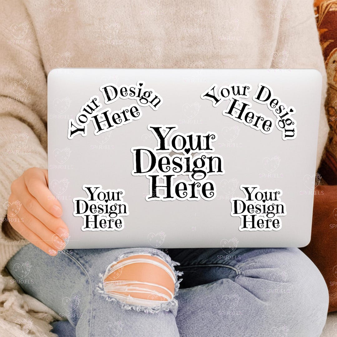 Lap Sticker Die-cut Sticker Mockup - Laptop Sticker - Large or Small Stickers ...