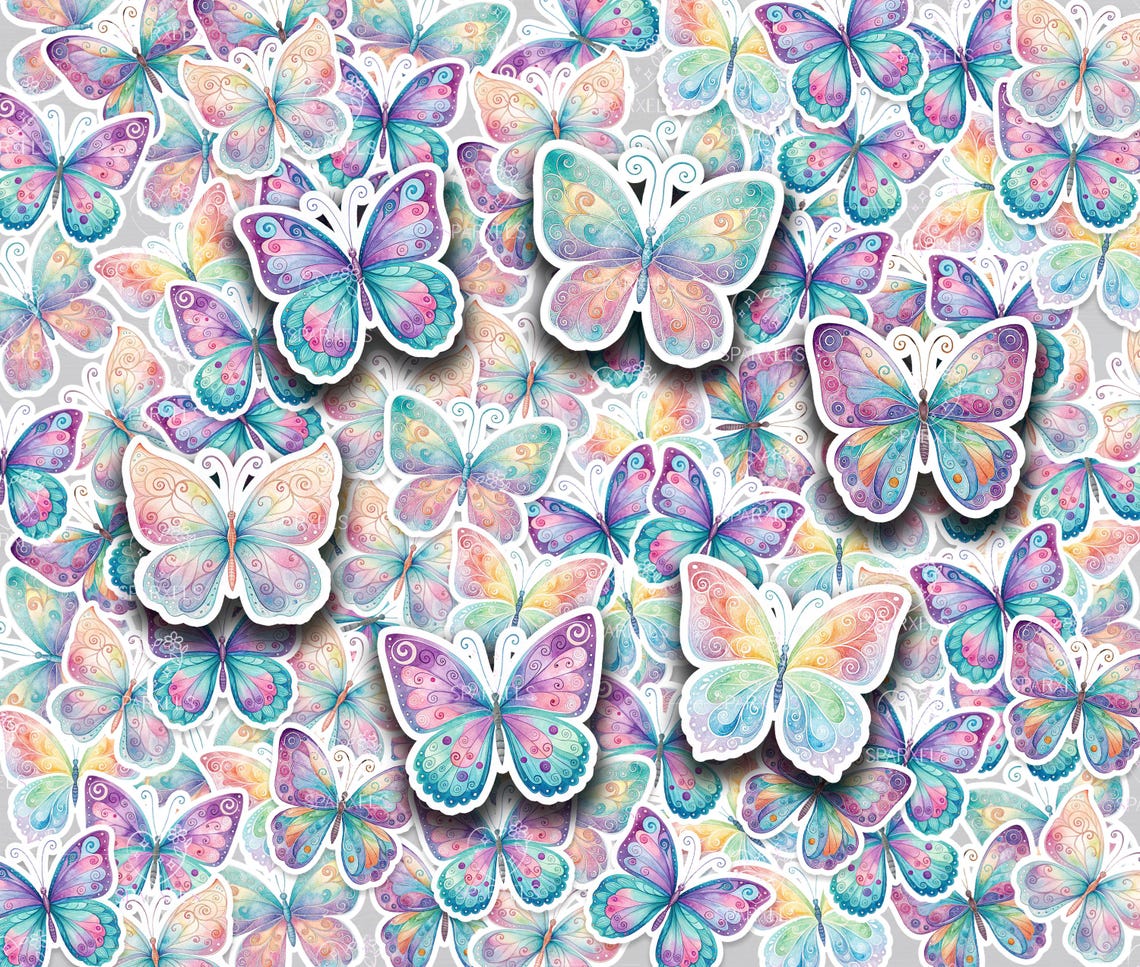 Die-cut Sticker Mockup - Pile of Stickers - Small and Large Stickers ...