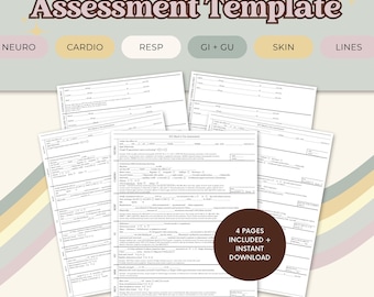 ICU Head to Toe Assessment Template for Nursing School Clinicals, ICU Nurse New Grad Editable Template, Critical Care Assessment