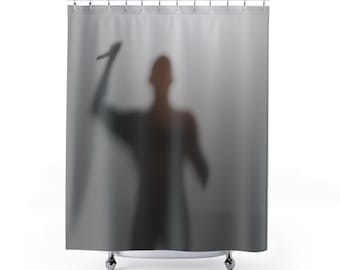 Cortina de chuveiro assustadora de Halloween: Design de sombras de filme de terror
