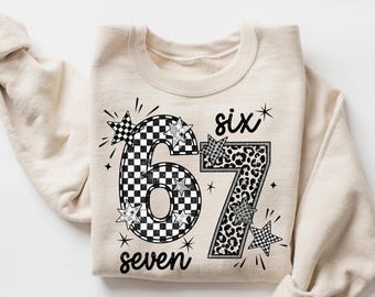 Six Seven 6 7 Checkered Leopard Meme Ready To Press CM234