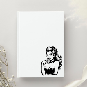 Pin-Up Girl Sticker | Retro Babe Vinyl Decal | Rockabilly Sticker for Laptop, Water Bottle, Journal, Tumbler | Vintage Style Pinup Art