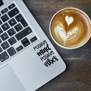 Positive Mind Positive Vibes Sticker | Motivational Vinyl Decal | Inspirational Quote Sticker for Laptop, Water Bottle, Journal, Planner