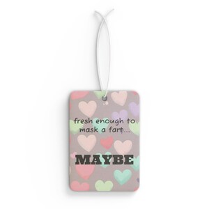 Funny Car Air Freshener, Quirky Auto Decor, Heart Pattern Scent Tag, Gift for Car Lovers, Humorous Car Accessory, Fun Driving Gift
