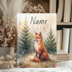 Personalized Fox Hardcover Notebook - Nature-Inspired Writing Notebook
