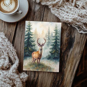 Deer Hardcover Journal Matte, Nature Lover Gift, Rustic Notebook, Wildlife Diary, Outdoor Adventure Planner
