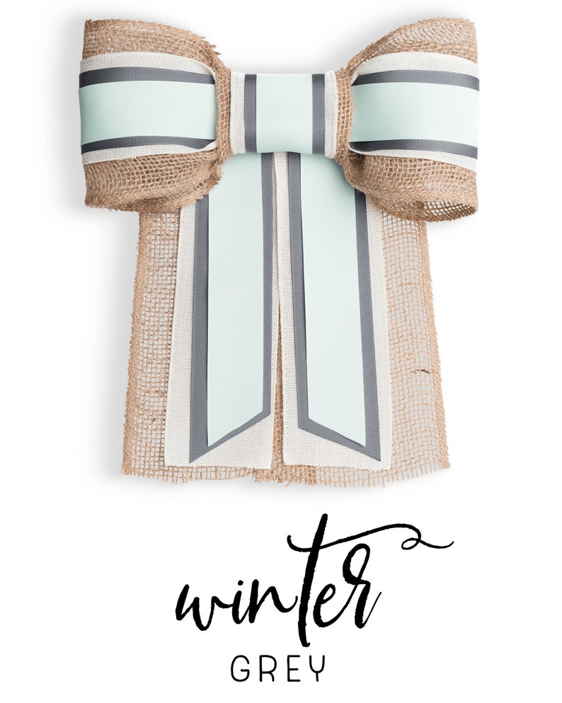 and Signs Winter Grey Interchangeable Bow\u2122 Monograms Interchangeable with Burlap Wreaths Removable Initials