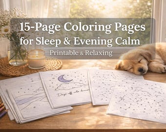 Anxiety Reset Coloring for Adults | Nervous System Grounding & Sleep Calm (15 Pages)