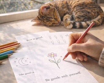 Anxiety Reset Coloring Pages | Calm Printable Art for Stress Relief | 15 Page Instant Download