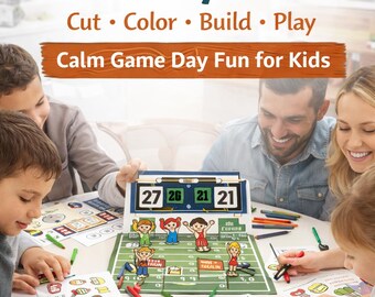 Super Bowl Kids Activity Pack | Cut, Paste & Color (PDF Download)