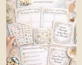 Recovery Vision Board Toolkit | Healing, Reflection, Sobriety (Printable Digital Download