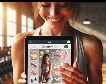 Workout Planner Printable | Fitness Tracker, Kawaii Stickers (Digital Download)