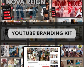 Editable YouTube Thumbnail Templates, Youtube Banner, Intro and Outro Designs, Editable Canva Template, Branding Kit, Digital Download