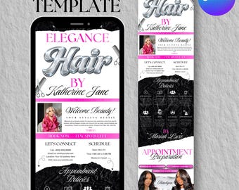 Acuity scheduling template hair stylist, Booking site template hairstylist, Acuity scheduling template, Website Template, Canva Editable