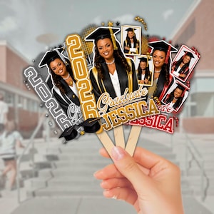 Grad Fan 2026 Canva Editable Template, Graduate Fans Senior, Graduation Sign, Class of 2026 Graduation Paddle, Graduation Fan, DIY Canva