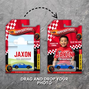 Race Car Birthday Favor Template, Editable Toy Car Packaging, Happy Birthday Printable Party Favor for Kids, Birthday Gifts, Canva Template