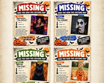 Editable Halloween Party Decor Bundle, Missing Poster Template, Haunted House Decor, Halloween Spooky Party Decorations, Instant Download
