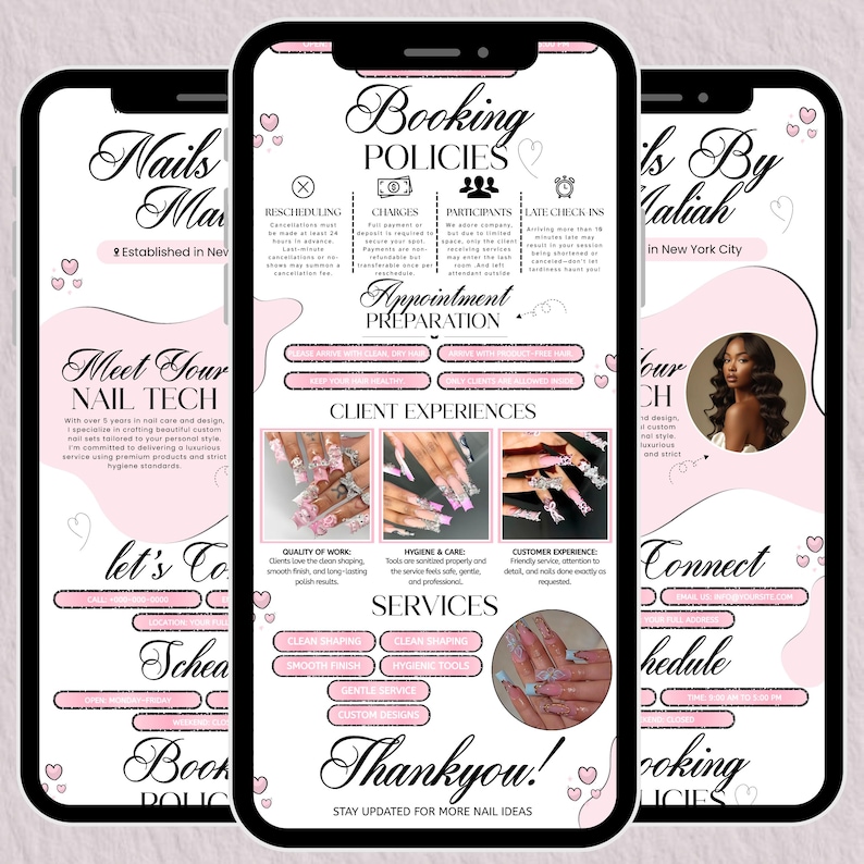 Pink Acuity Scheduling Template Nail Tech, Editable Canva Booking Website, Nail Stylist Acuity Scheduler Site, Luxury Nail Business Template