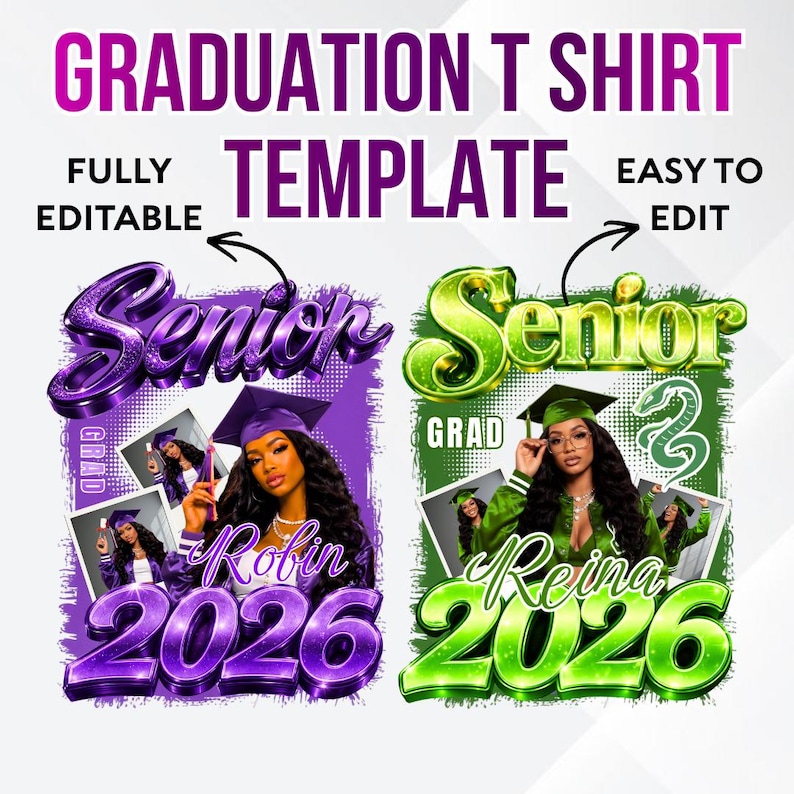 10x Graduate Class of 2026 Template Bundle, Editable Canva Graduation ...